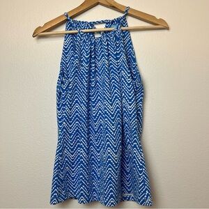 J. McLaughlin Catalina Cloth Tie Neck Halter Top Women’s Size XS Zig Zag Keyhole